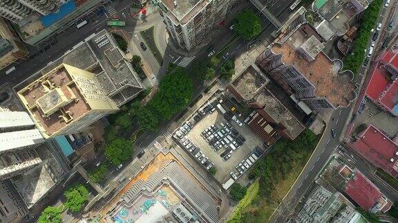 澳门城市景观白天时间交通街道空中俯视图4k中国