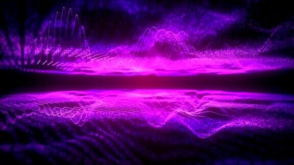 紫色的声音可视化器漂亮的颗粒