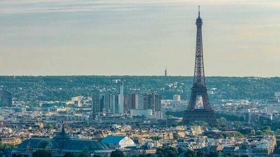 巴黎时光流逝全景图法国从圣心蒙马特圣心大教堂俯瞰