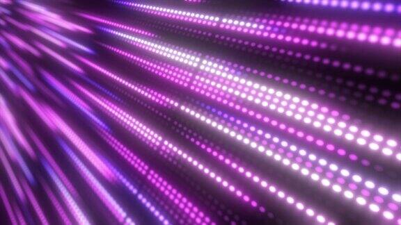 抽象明亮的紫色背景图案飞行线的点和发光的圆圈未来的数字能量神奇的明亮粒子