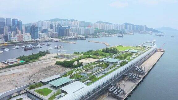 香港启德建筑地盘的无人机影像