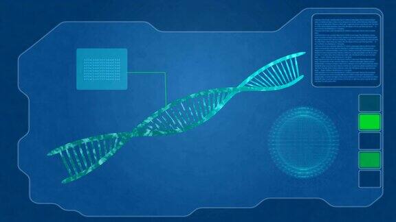 数字DNA分子的全息抽象表示动画背景