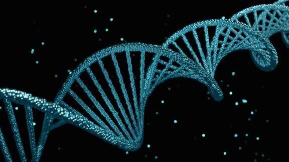 蓝色DNA结构背景三维渲染