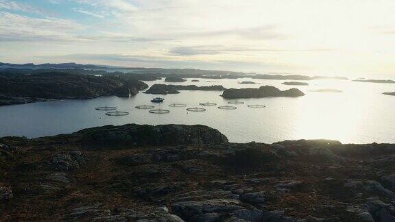 无人机拍摄:挪威的大海和峡湾