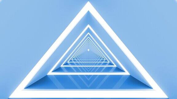 蓝色三角形环形背景隧道