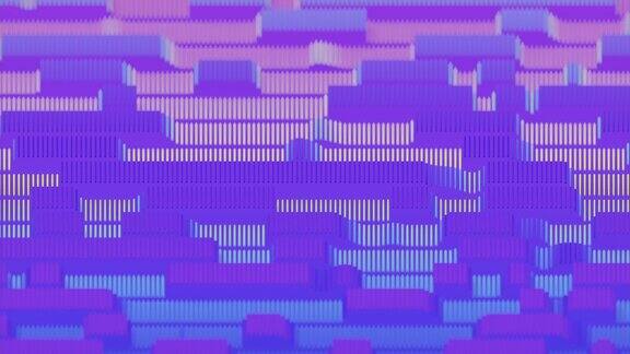 数字技术抽象无缝循环动画背景霓虹色3d渲染4K