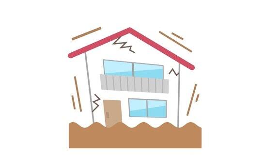 地震灾害和房屋插图视频