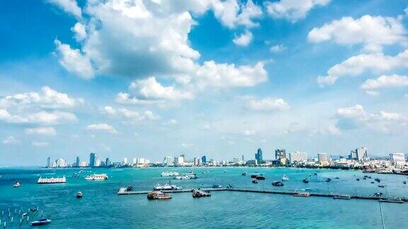 芭堤雅港口和城市景观泰国