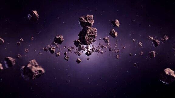 穿越带有大量陨石的小行星带