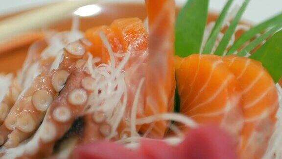 三文鱼刺身吧日式餐厅日式料理4k(超高清)