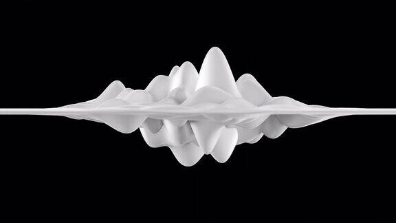摘要脉动白摆动铁磁流体液态乳状波纹物质现代流体纳米材料3d渲染优雅的形状与alpha4kUHD