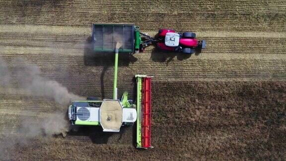 小麦田间收获联合收割机和拖拉机农机技术食品改良作物耕作理念