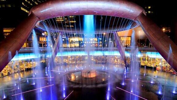 新加坡财富喷泉灯光秀的延时拍摄