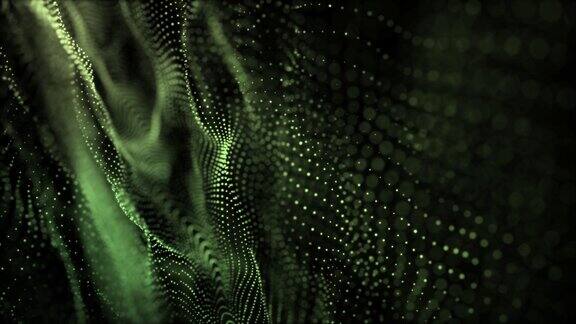 从绿色粒子中抽象出波浪技术背景