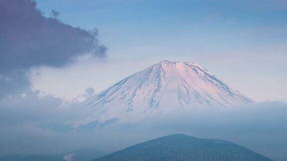 富士山日落时间在川口湖日本山梨