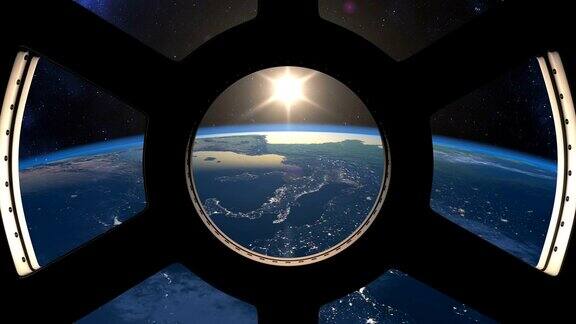 从国际空间站上看到的日落