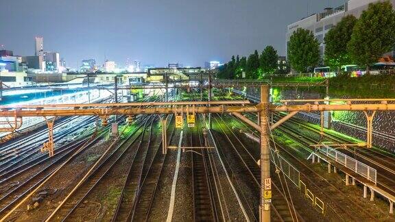 黄昏时分东京市中心的火车站交通繁忙