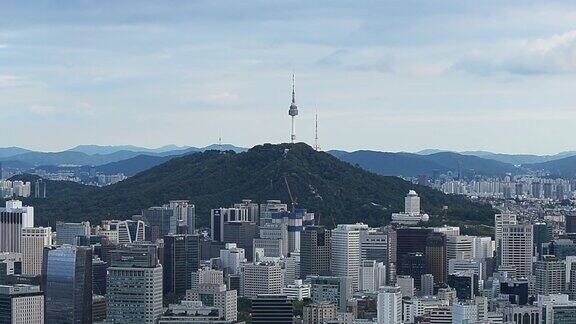鸟瞰图首尔城市韩国首尔