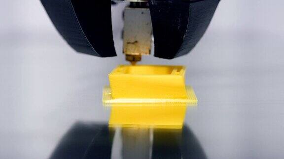 用现代3D打印机创建3D模型特写镜头4k