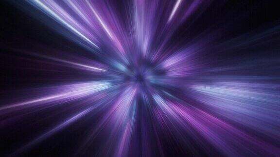 高速旅行长曝光-模糊运动光条纹抽象背景动画-紫色版本-可循环