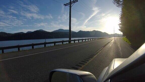 车窗风景路线山湖高速公路