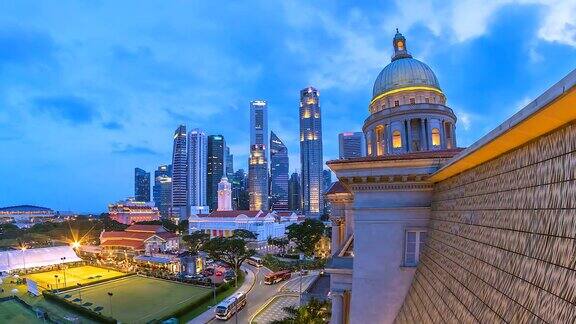 4K时间流逝新加坡城市景观