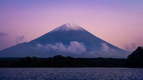 4K延时:正二湖和富士山山梨县日本