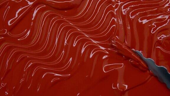 红色唇膏的质地红色油漆的质地