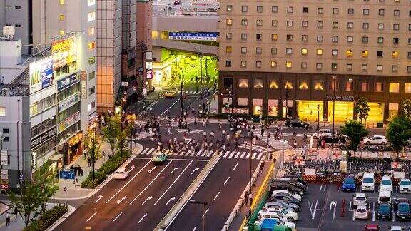 日本大阪市梅田地区的时间推移视图