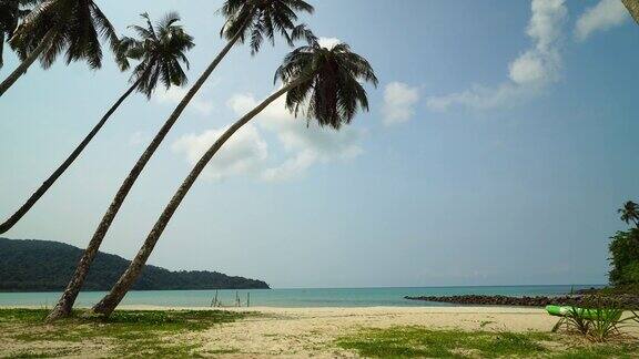 天堂岛上美丽的热带海滩和大海还有椰子树