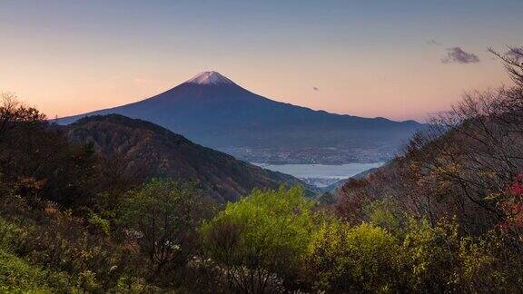 4K延时:日本山梨县富士山和川口湖