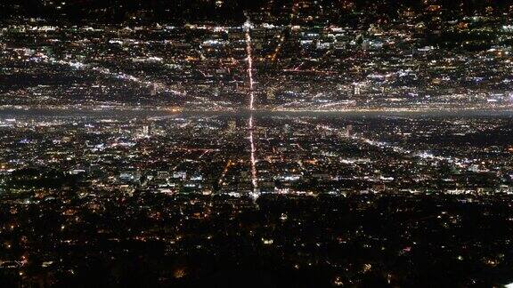 洛杉矶镜像夜科幻城市景观时间推移加州美国