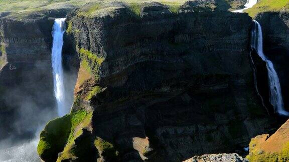 冰岛夏天的海夫斯瀑布