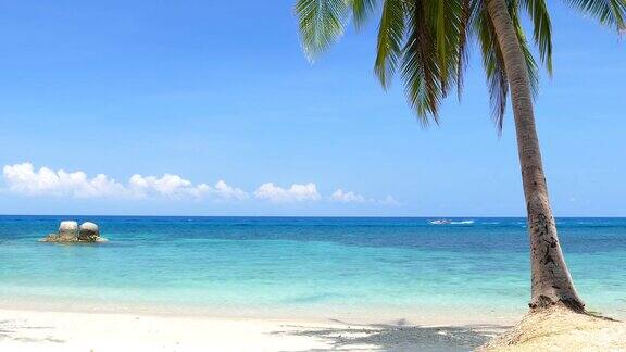 夏季热带岛屿上的白色沙滩