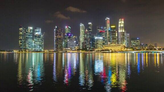 新加坡著名城市市中心全景4k时间推移