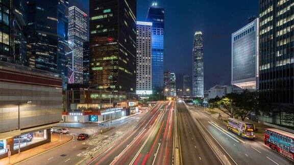 中国香港繁忙交通道路与城市的时间差