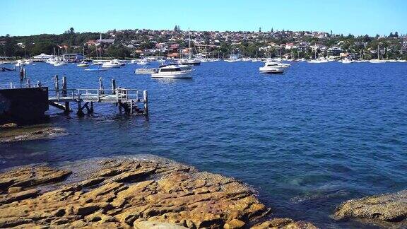 悉尼一个小海湾里的休闲小船