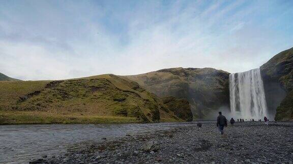 冰岛Skogafoss瀑布的延时拍摄