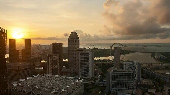 新加坡滨海湾的日出