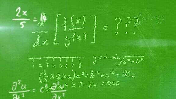 绿色背景上的数学方程
