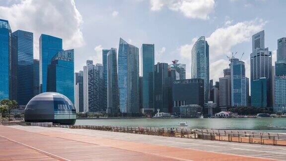 时间流逝白天的新加坡城市