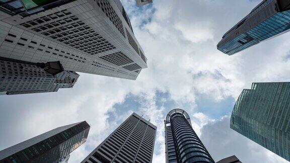 4K延时:新加坡城市景观现代办公室背景平移拍摄