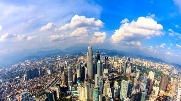 马来西亚吉隆坡航拍城市风光4K延时(放大)