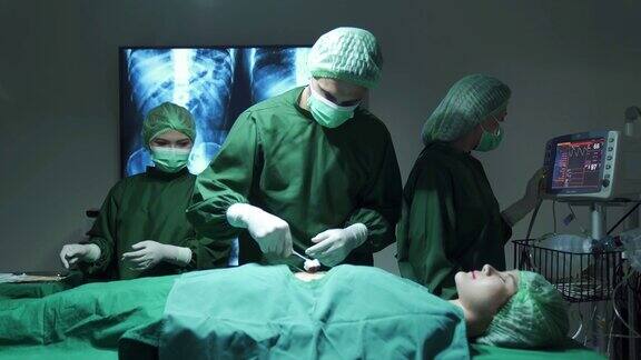 4K手术组在手术室进行手术