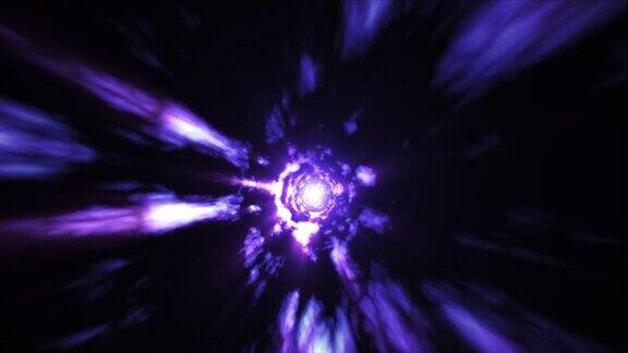 穿越时空的虫洞抽象紫色隧道4k
