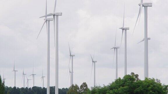 风车在风中转动可再生能源和可持续能源;