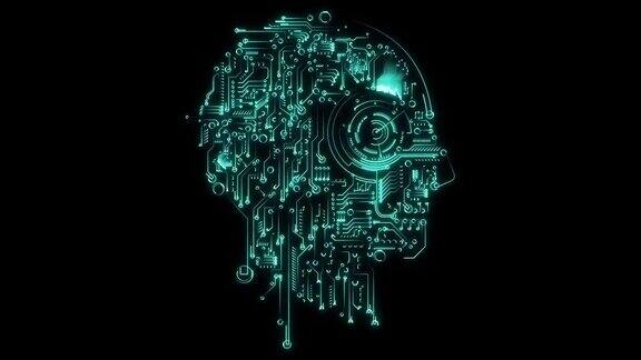 绿色霓虹灯是人工智能技术对人脑的塑造
