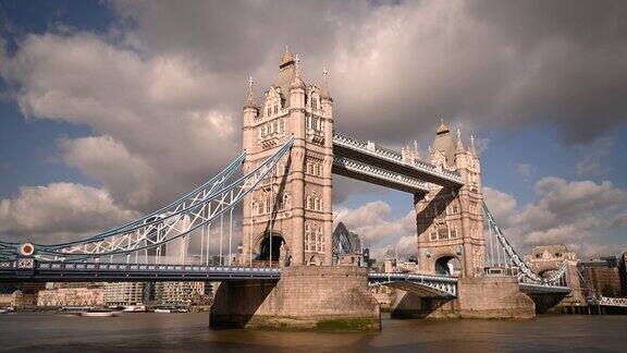 英国伦敦塔桥的延时摄影