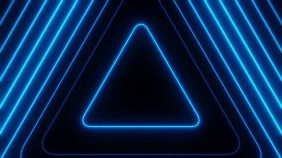 蓝色霓虹三角波循环动画背景