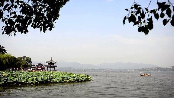 中国杭州游客在西湖